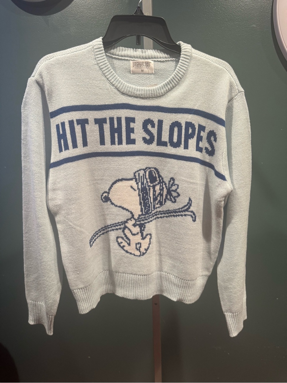 Peanuts Light Blue & Navy Striped Crewneck Sweater